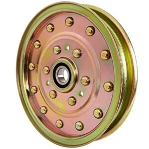 116-4667 Flat Idler Pulley for Exmark 52 60 72 Deck Lazer Z AS HP XS Zero Turn Mower, Toro 74413 Z Master Lawn Mower, Replacement Exmark Lazer Z Parts 116-4667, Riding Mower - Image 1