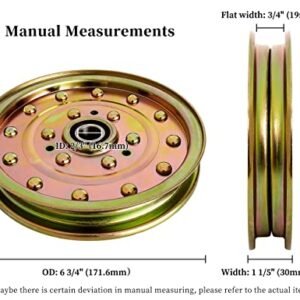 116-4667 Flat Idler Pulley for Exmark 52 60 72 Deck Lazer Z AS HP XS Zero Turn Mower, Toro 74413 Z Master Lawn Mower, Replacement Exmark Lazer Z Parts 116-4667, Riding Mower - Image 2