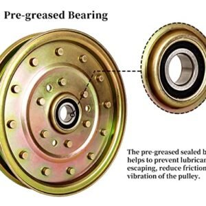 116-4667 Flat Idler Pulley for Exmark 52 60 72 Deck Lazer Z AS HP XS Zero Turn Mower, Toro 74413 Z Master Lawn Mower, Replacement Exmark Lazer Z Parts 116-4667, Riding Mower - Image 3