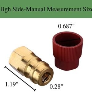 R12 to R134a Conversion Fitting Adapter Kit – R12 to R134a Retrofit Kit with High/Low Side Fitting, Conversion Kit with Fitting Port 1/4 to 7/16 Fit for Car A/C Air Conditioner Refrigerant - Image 5